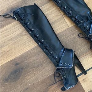 Alexander Wang stealth zipper cuff boots US 6